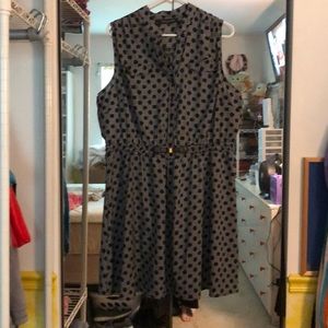 Sleeveless Houndstooth Polka Dot Dress